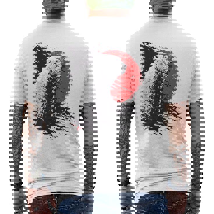 Orso Polare Stampa Animale Disegno Grafico Pittura Orso Polare T-shirt da uomo con stampa posteriore