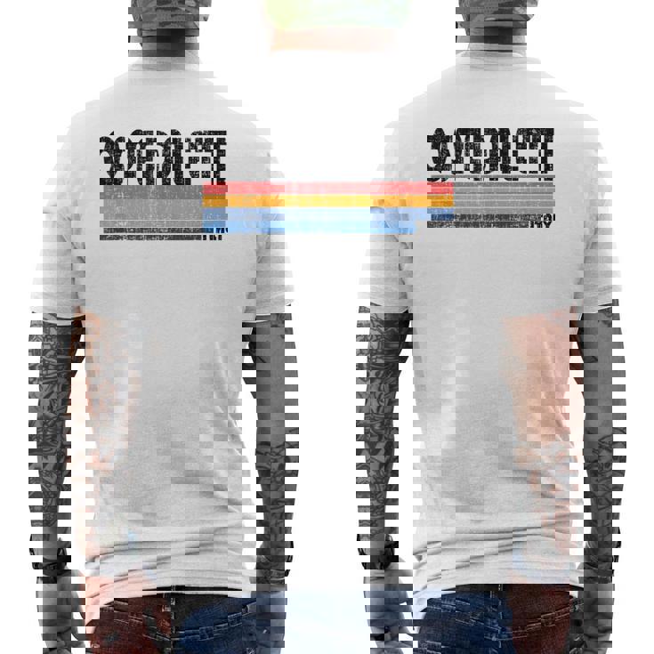 Ospedaletti Italia Retro Anni '70 '80 Style T-shirt da uomo con stampa posteriore