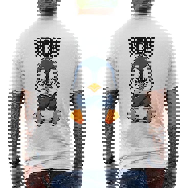 Pingouin Drole Non Humour Paresse Sommeil Flemme T-shirt imprimé au dos