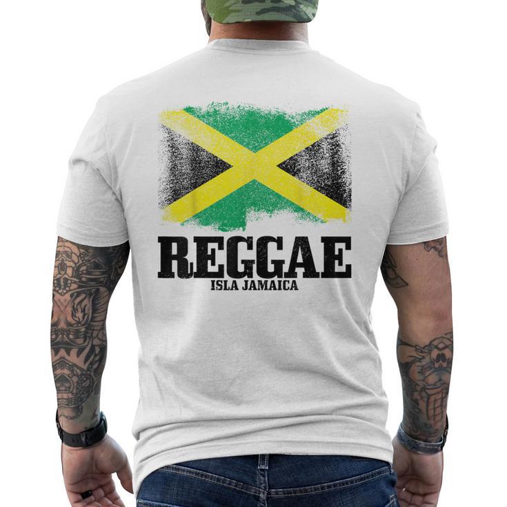 Reggae Isla Jamaica Jamaica Flag Rastafari Rastaintage Gray T-Shirt mit Rückendruck