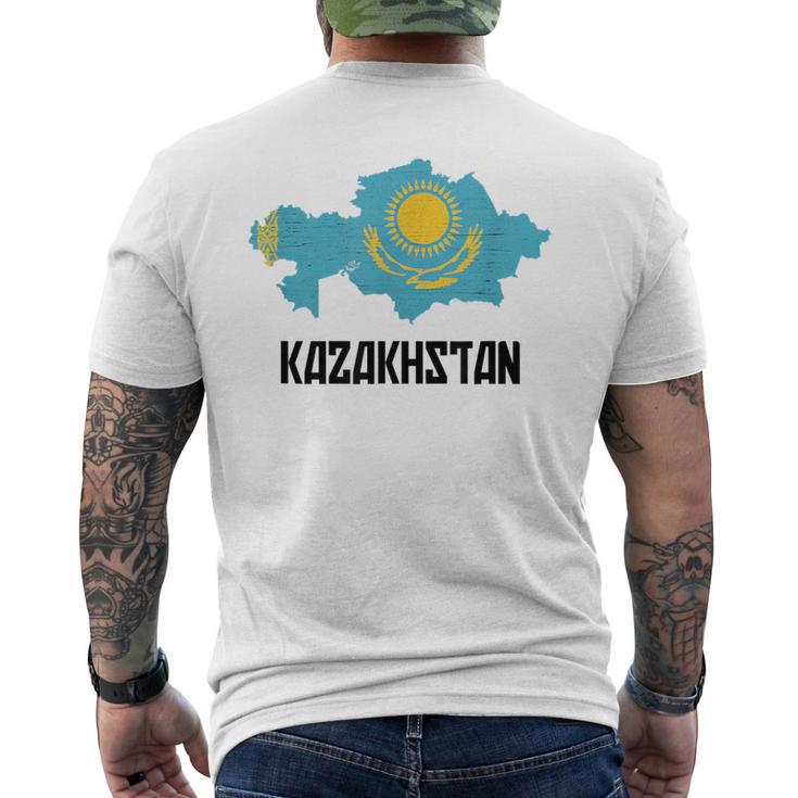 Republic Of Kazakhstan Flag T-Shirt mit Rückendruck