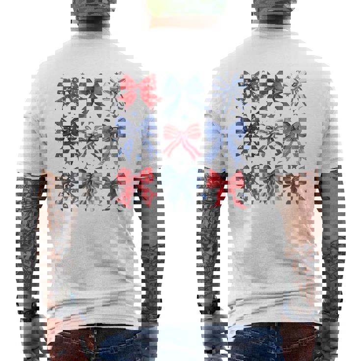 Retro 4Th Of July Coquette Bows American Flag Usa Patriotic Men's T-shirt Back Print