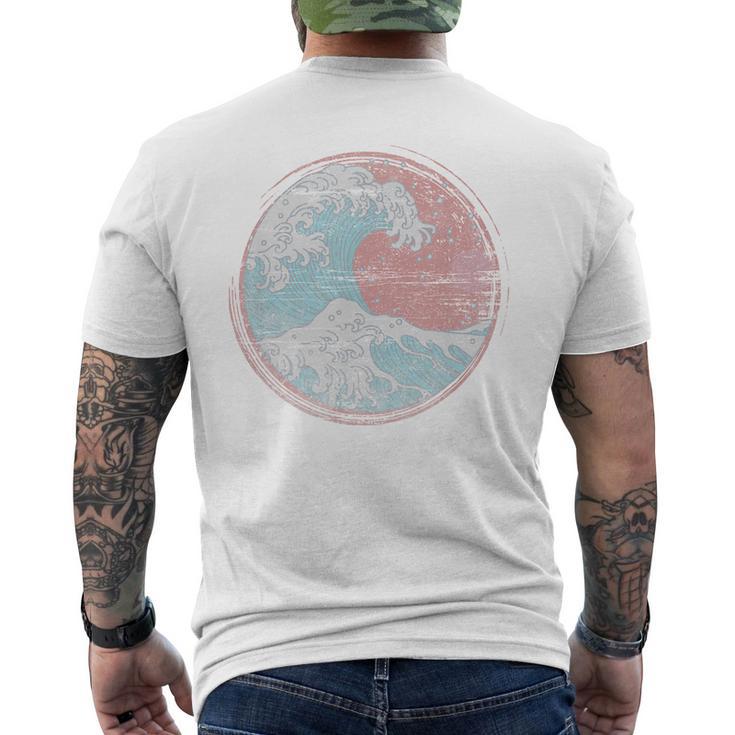 Japanese The Great Wave Kanagawa Retro Japan Men's T-shirt Back