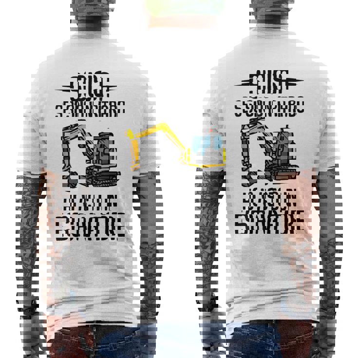 Scusa Sono In Ritardoisto Escavatore Regali Escavatorista T-shirt da uomo con stampa posteriore