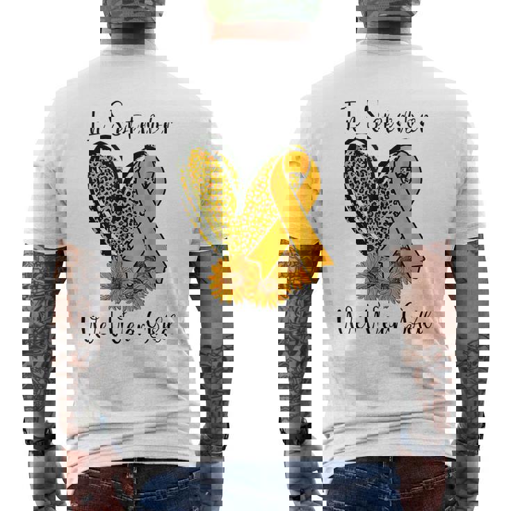 In September We Wear Gold Childhood Cancer Awareness Ribbon Men's T-shirt Back Print