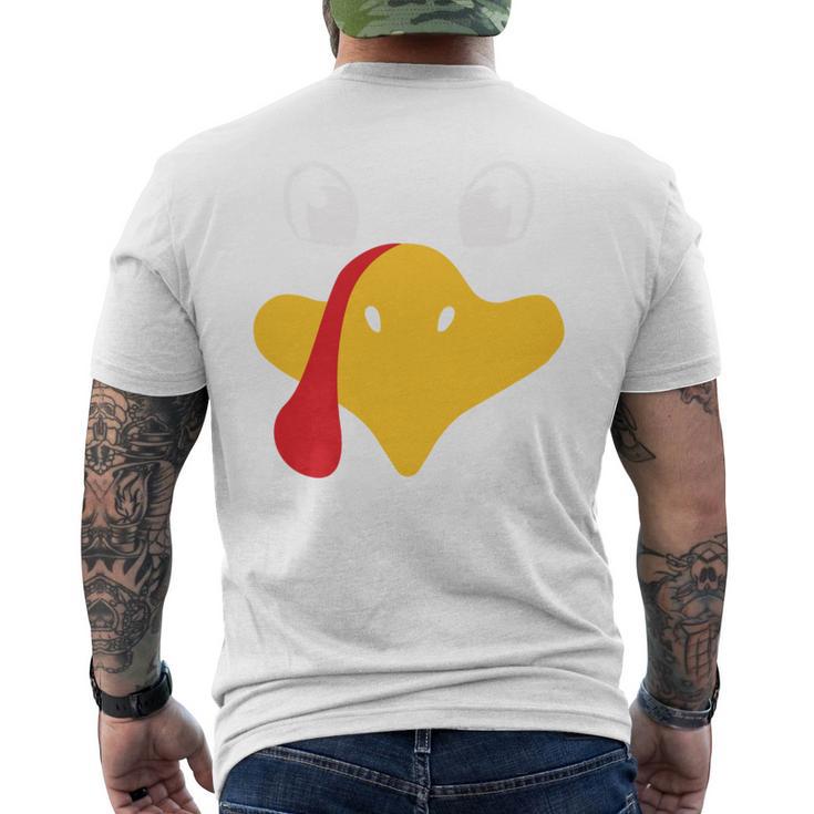 Silly Turkey Face Family Thanksgiving Dinner Men's T-shirt Back Print