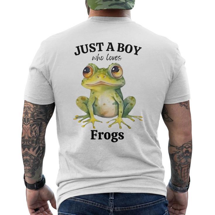Solo Un Niño Que Ama Las Ranas Para Los Niños Que Aman Los Anfibios Camiseta Hombre Estampado Espalda