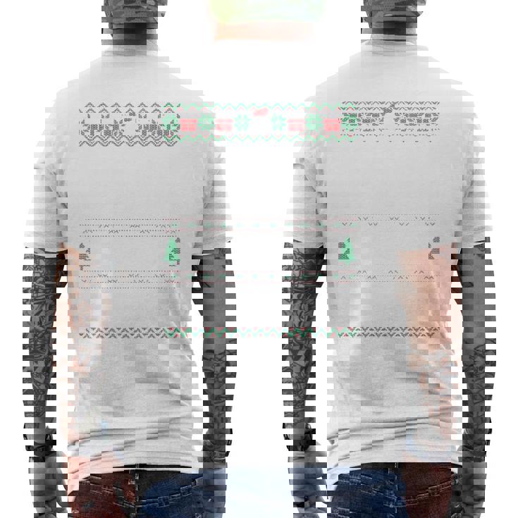 Sorry Santa Friends Bad Influence Ugly Christmas Sweater Men's T-shirt Back Print