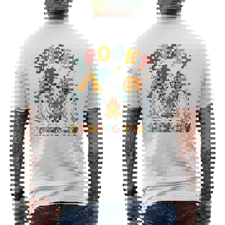Spooky Camping Crew Ghosts Halloween Campfire Vintage Boo Men's T-shirt Back Print