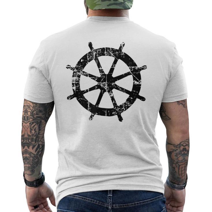 Sring Wheel Sringintage Boat & Sail T-Shirt mit Rückendruck