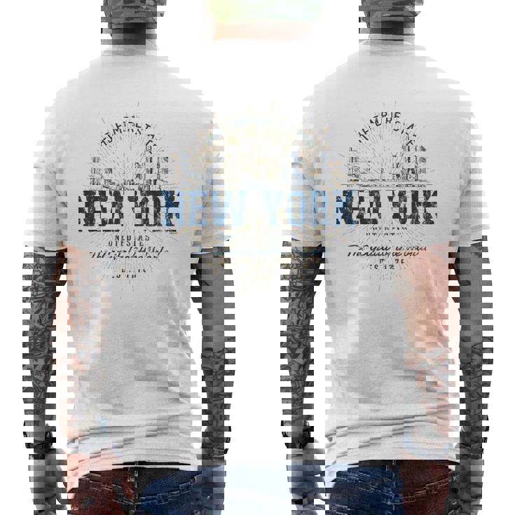 Stati Uniti Retro Styleintage New York T-shirt da uomo con stampa posteriore