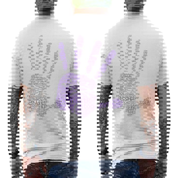 Stopiolence Hand Famigliaiolenza Domestica Consapevolezza Maglia A Manica T-shirt da uomo con stampa posteriore