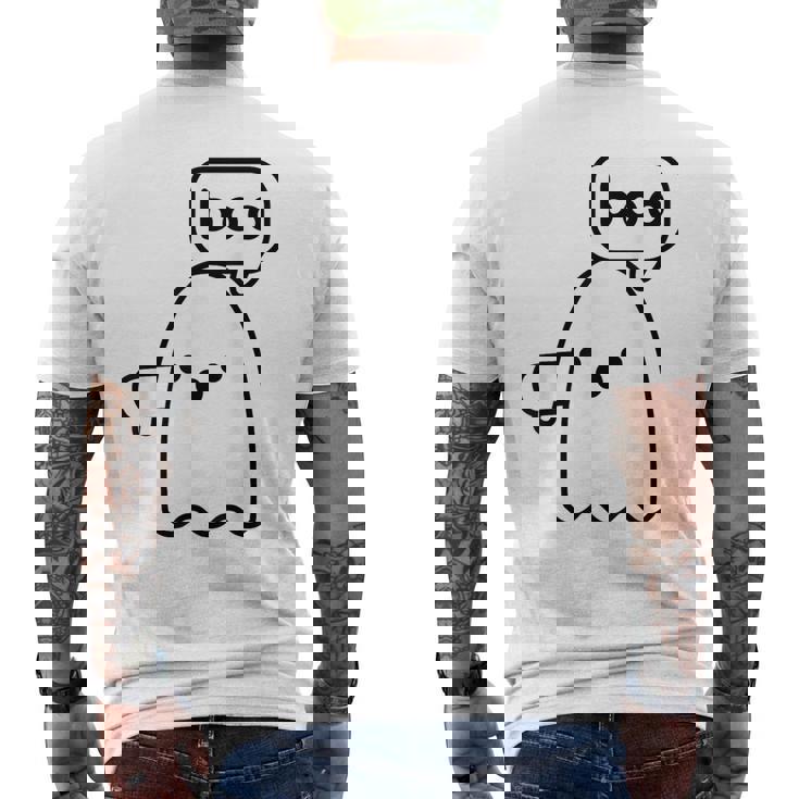 Thumbs Down Ghost Screaming Boo Disapproval Ghost Halloween Men's T-shirt Back Print