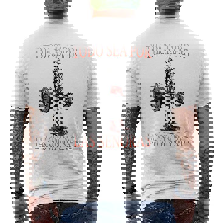 Todo Sea Por Las Señoras Gym Calaca Latino Sayings Camiseta Hombre Estampado Espalda