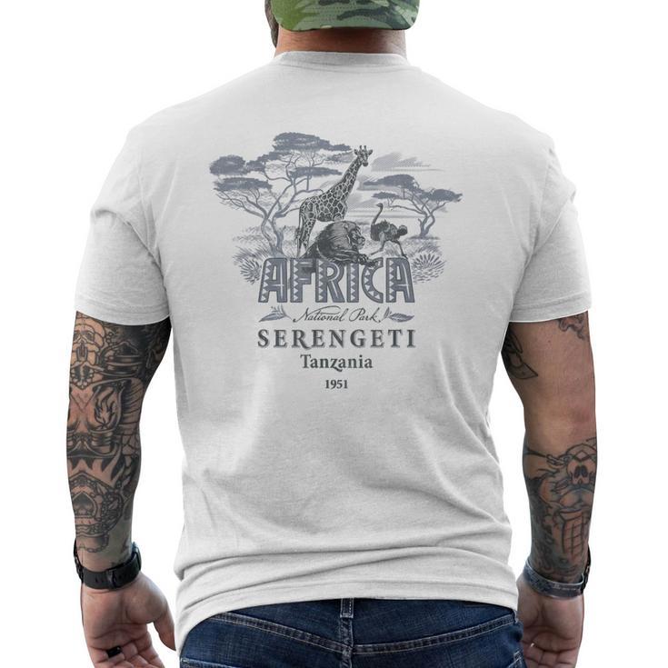 Travel Africa Tanzania Serengeti Ngorongoro Dar El Salaam Blue T-Shirt mit Rückendruck