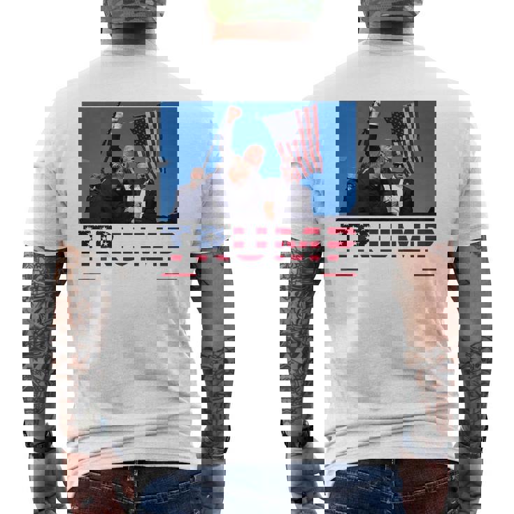 Trump 2024 On The Back 45 47 Flag Trump Men's T-shirt Back Print