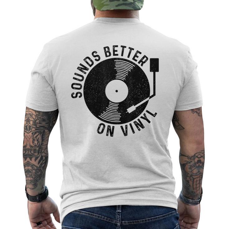 Vinyl Record Dj Record Retro Gray T-Shirt mit Rückendruck