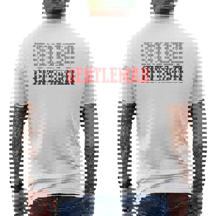 Violent Gentleman Audaz Confiado Masculino Para Hombre Manga Larga Camiseta Hombre Estampado Espalda
