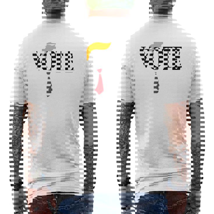 Vote Trump Haircut Tie Vote Felon Trump 47 Men's T-shirt Back Print