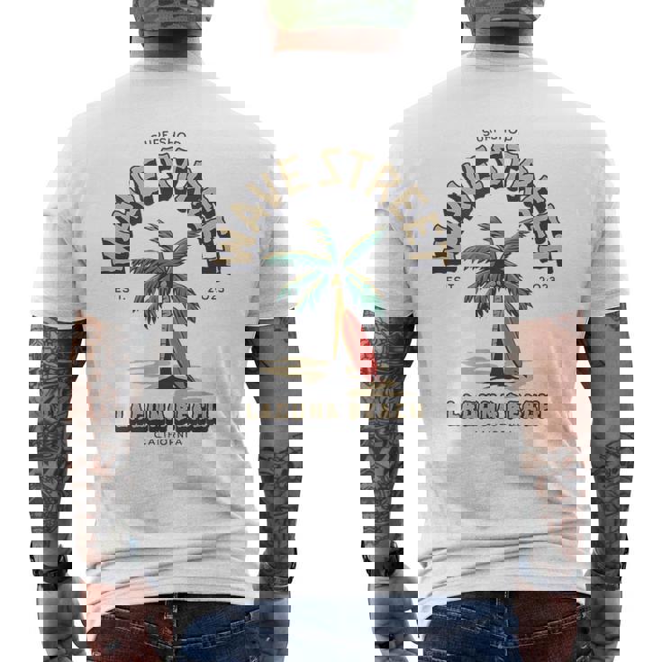 Wave Street Surf Shop Surfboard Logo Men's T-shirt Back Print