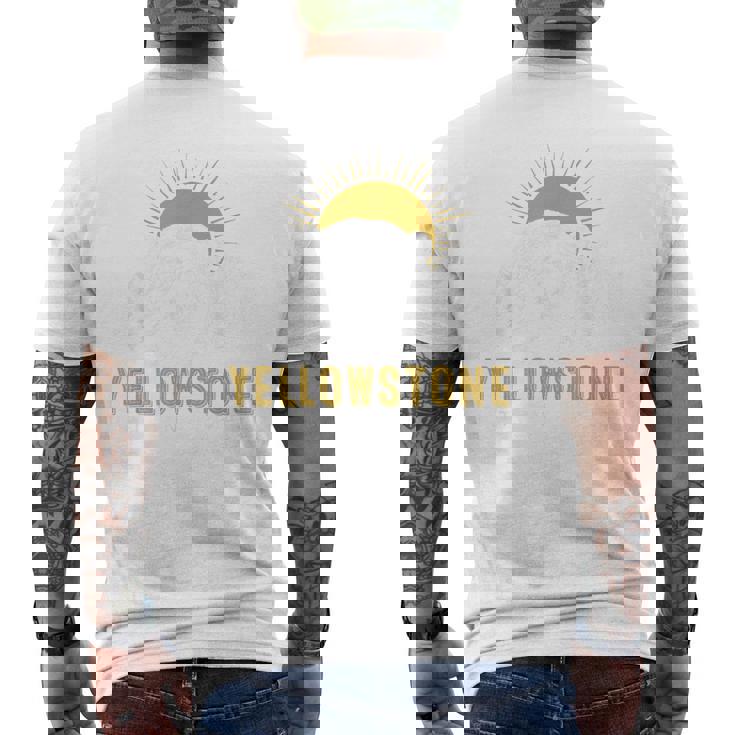 Yellowstone National Park Vintage Wild Bear Sunset Men's T-shirt Back Print
