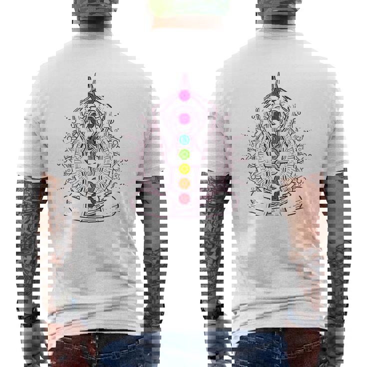 Zen Yoga Meditación Siete Chakras Salud Camiseta Hombre Estampado Espalda