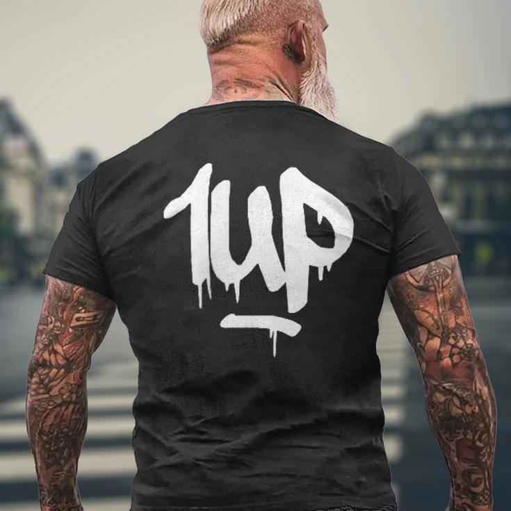 1Up Logo Graffiti Dripping Marker T-Shirt mit Rückendruck Geschenke für alte Männer