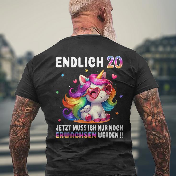 20 Geburtstag Geschenke Frau 20 Jahre Einhorn Party Outfit T-Shirt mit Rückendruck Geschenke für alte Männer