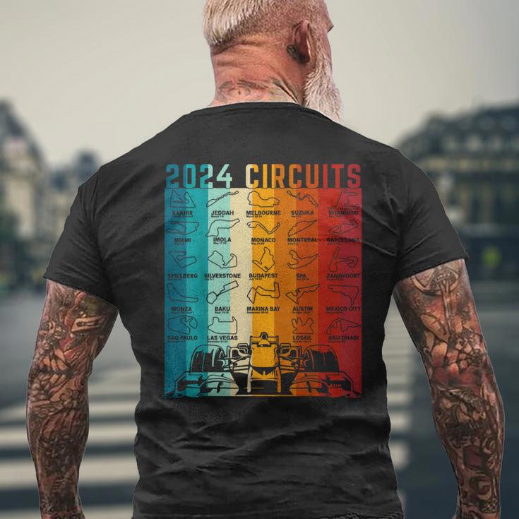 2024 Schedule Formula Racing Formula Car Retrointage T-Shirt mit Rückendruck Geschenke für alte Männer