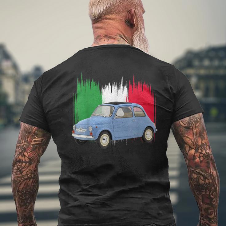 500Intage Car Flag Of Italy Dad Engines T-Shirt mit Rückendruck Geschenke für alte Männer