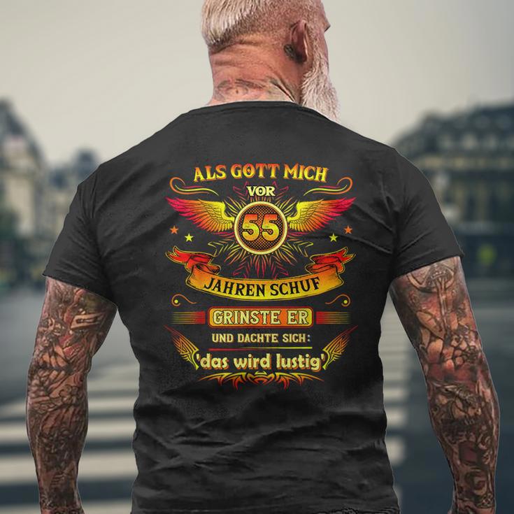 55Th Birthday Als Gott Michor 55 Jahre Schuf Grinste Er 55Th T-Shirt mit Rückendruck Geschenke für alte Männer