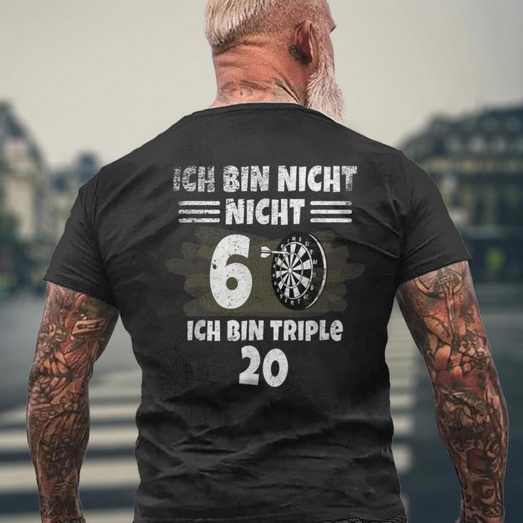 60 Geburtstag Ich Bin Nicht 60 Ich Bin Triple 20 Dart T-Shirt mit Rückendruck Geschenke für alte Männer