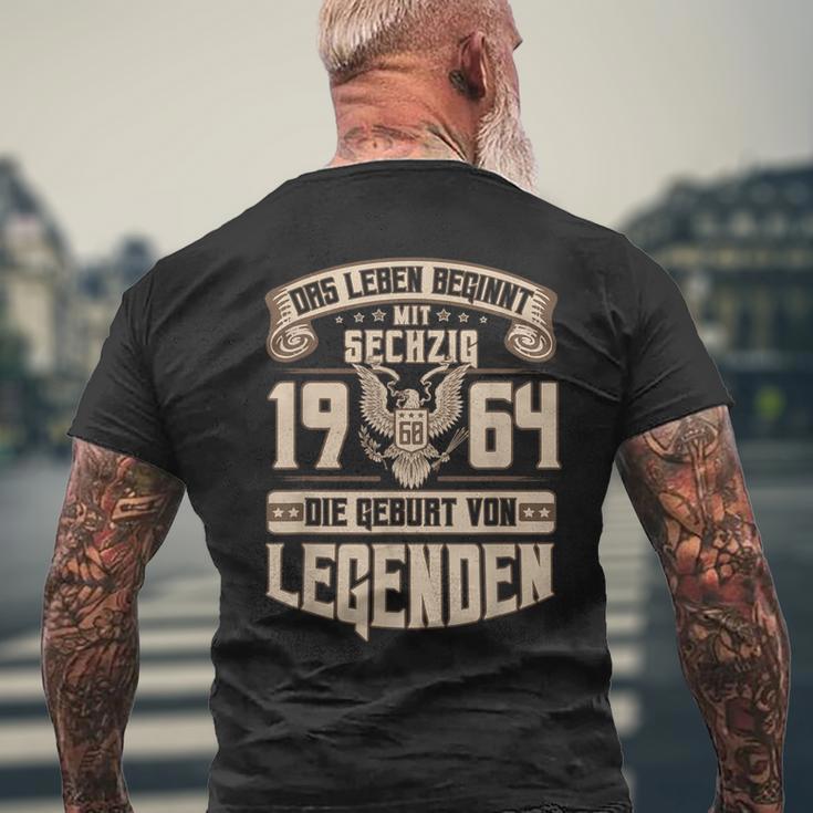 60Th Birthday Life Beginnt Mit 60 Jahrgang 1964 Anniversary T-Shirt mit Rückendruck Geschenke für alte Männer