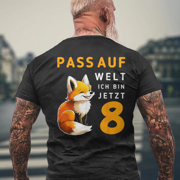 Achte Geburtstag Pass Auf Welt Ich Bin Jetzt 8 Acht T-Shirt mit Rückendruck Geschenke für alte Männer