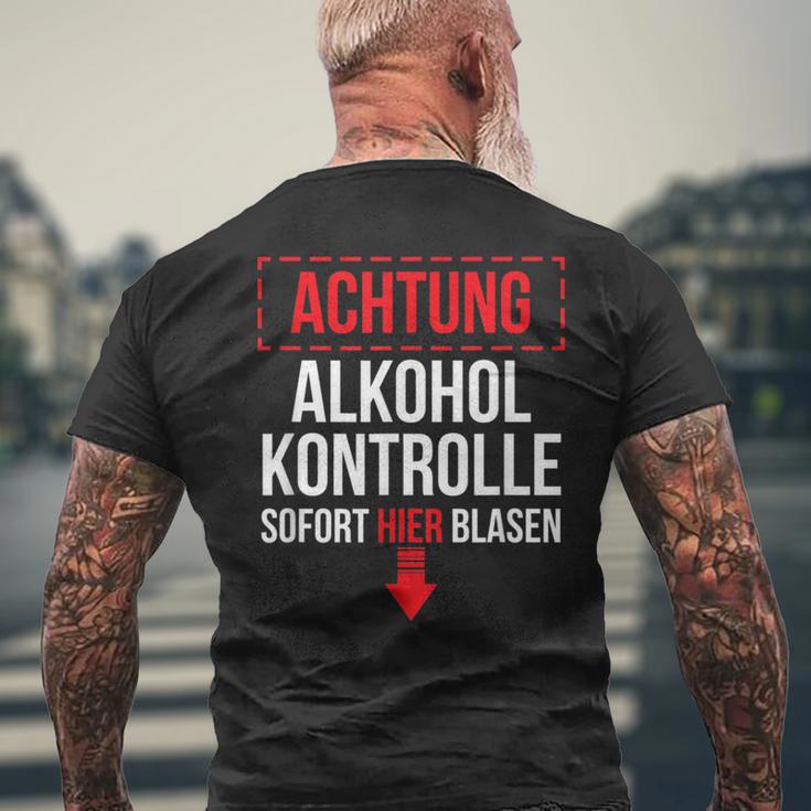 Achtung Alkohol Control Immediate Hier Blasen T-Shirt mit Rückendruck Geschenke für alte Männer