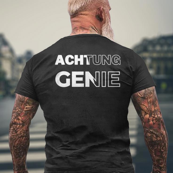 Achtung Genie T-Shirt mit Rückendruck Geschenke für alte Männer