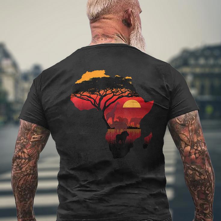 Africa Big Five Silhouette Africa Safari Map Africa T-Shirt mit Rückendruck Geschenke für alte Männer