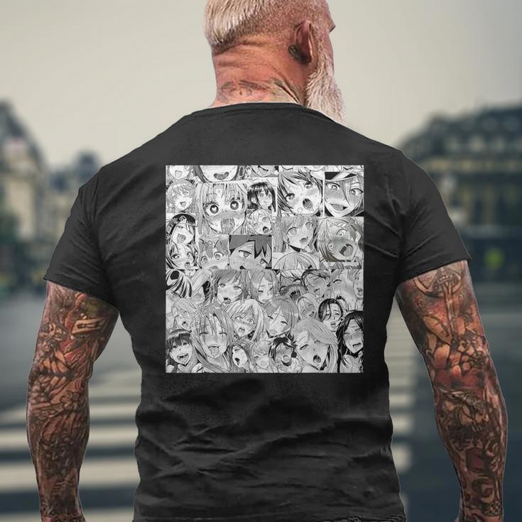 Ahegao Otaku Anime Dripping Drooling Anime Weeb Love T-Shirt mit Rückendruck Geschenke für alte Männer