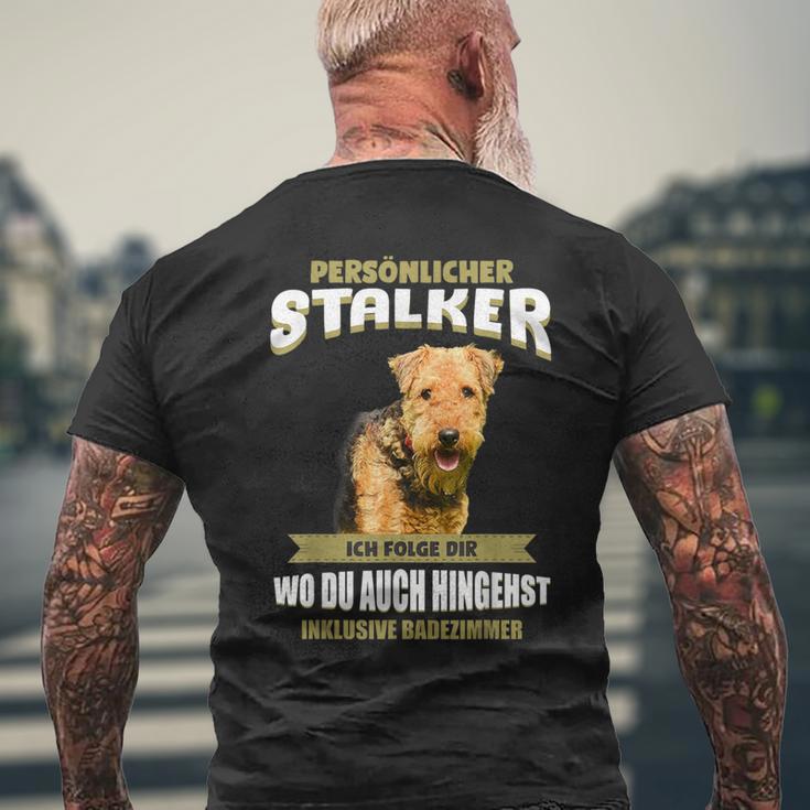 Airedale Terrier Airedale Terrier Dog T-Shirt mit Rückendruck Geschenke für alte Männer