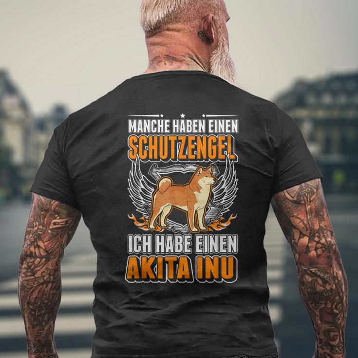 Akita Inu Guardian Angel S T-Shirt mit Rückendruck Geschenke für alte Männer