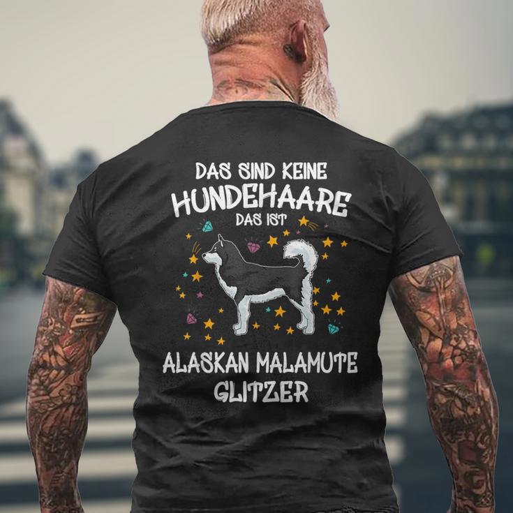 Alaskan Malamute Glitter Dog Holder Idea Dog T-Shirt mit Rückendruck Geschenke für alte Männer