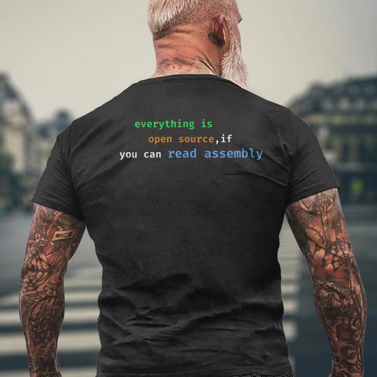 Alles Ist Open Source Wenn Sie Assembly Lesen Können T-Shirt mit Rückendruck Geschenke für alte Männer