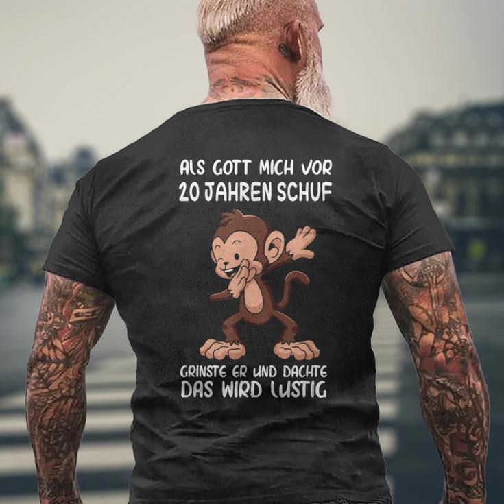 Als Gott Mich 20 Jahren Schuf Monkey Birthday T-Shirt mit Rückendruck Geschenke für alte Männer