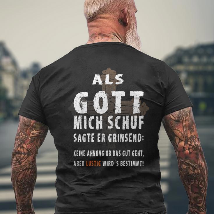 Als Gott Mich Schu T-Shirt mit Rückendruck Geschenke für alte Männer