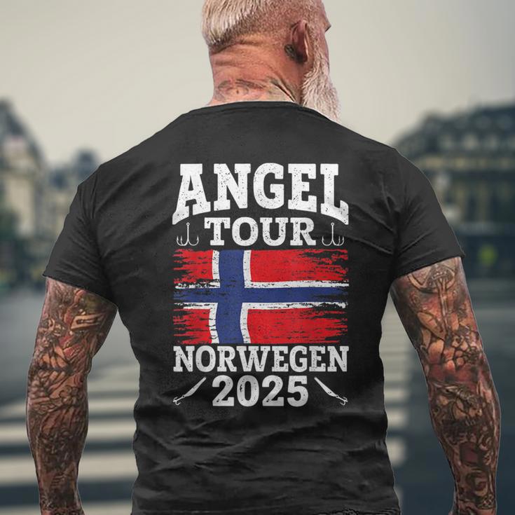 Angel Tour Norway 2025 Fishing Team Norway Flag Angler T-Shirt mit Rückendruck Geschenke für alte Männer