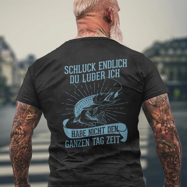 Angler Fishing Pike Du Luder T-Shirt mit Rückendruck Geschenke für alte Männer