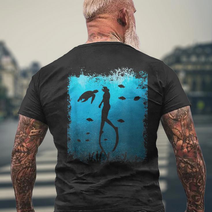 Apnoetdiving For A Snorkel Diver T-Shirt mit Rückendruck Geschenke für alte Männer