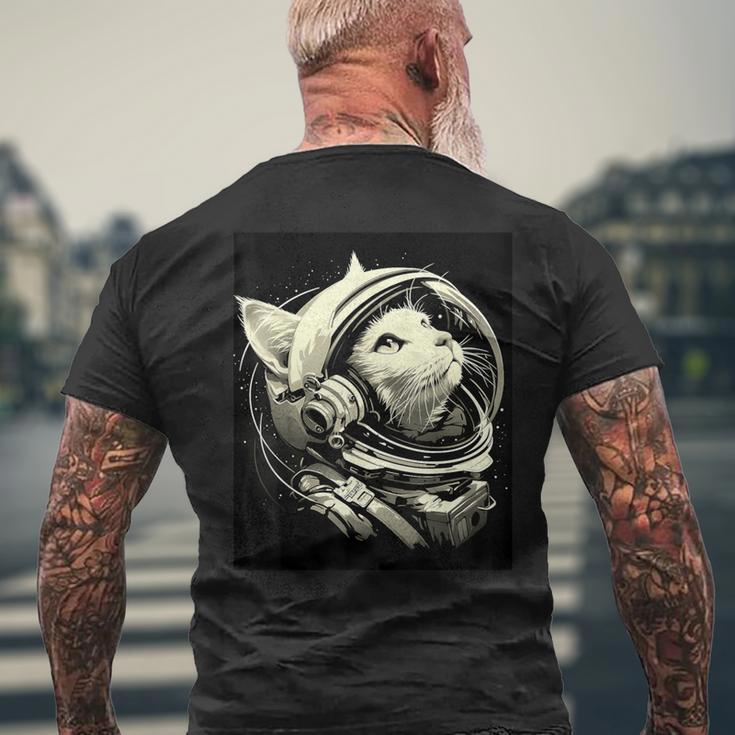 Astronaut Cat T-Shirt mit Rückendruck Geschenke für alte Männer