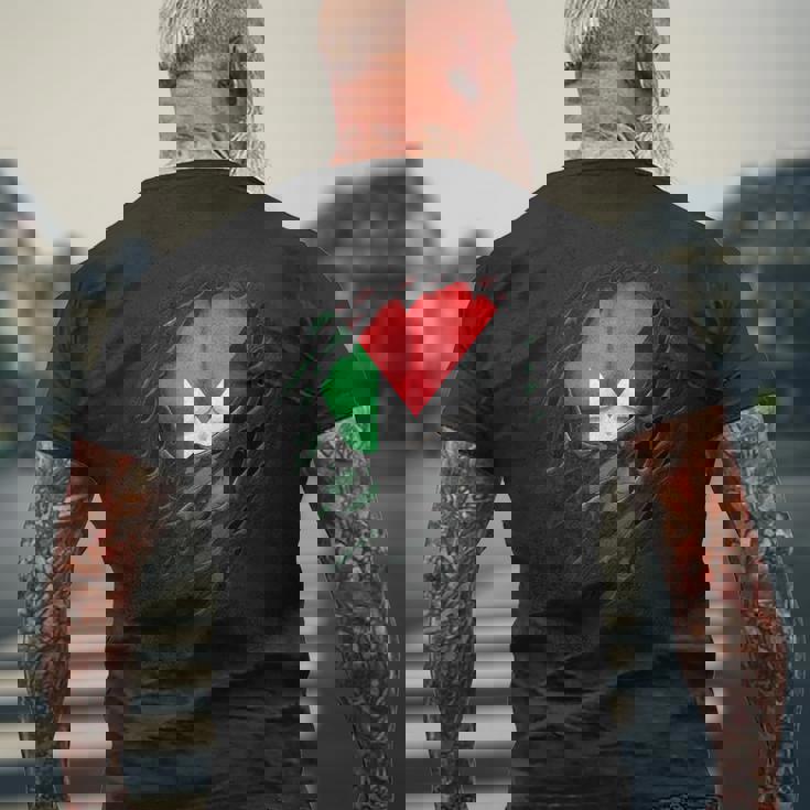 Bandiera Della Palestina Strappata Con Radici Palestinesi Orgogliose T-shirt da uomo con stampa posteriore Regalos para ancianos