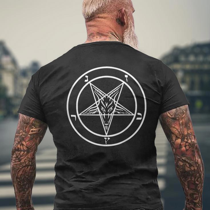 Baphomet Pentagram Inverted Pentagram T-Shirt mit Rückendruck Geschenke für alte Männer